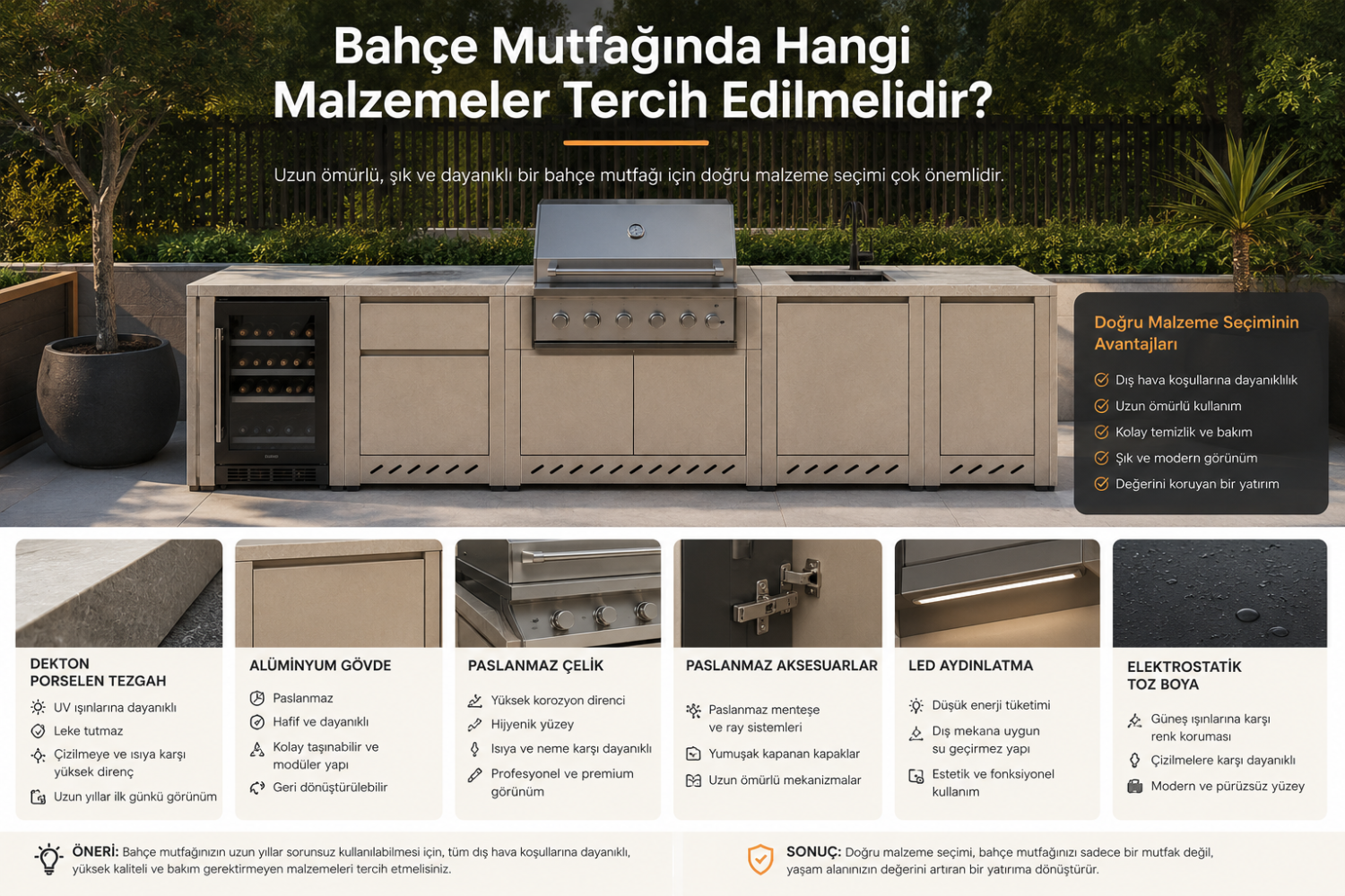 Bahçe Mutfağında Hangi Malzemeler Tercih Edilmelidir?